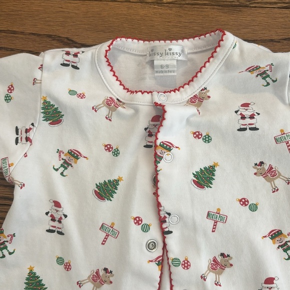 Kissy Kissy North Pole Christmas Pima Cotton Onesie 6-9 Mos - Picture 2 of 4